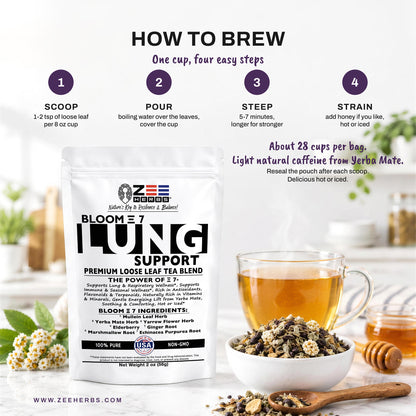 BLOOM Ξ 7 Lung Support Tea Blend Loose Leaf - 2 oz (56g)