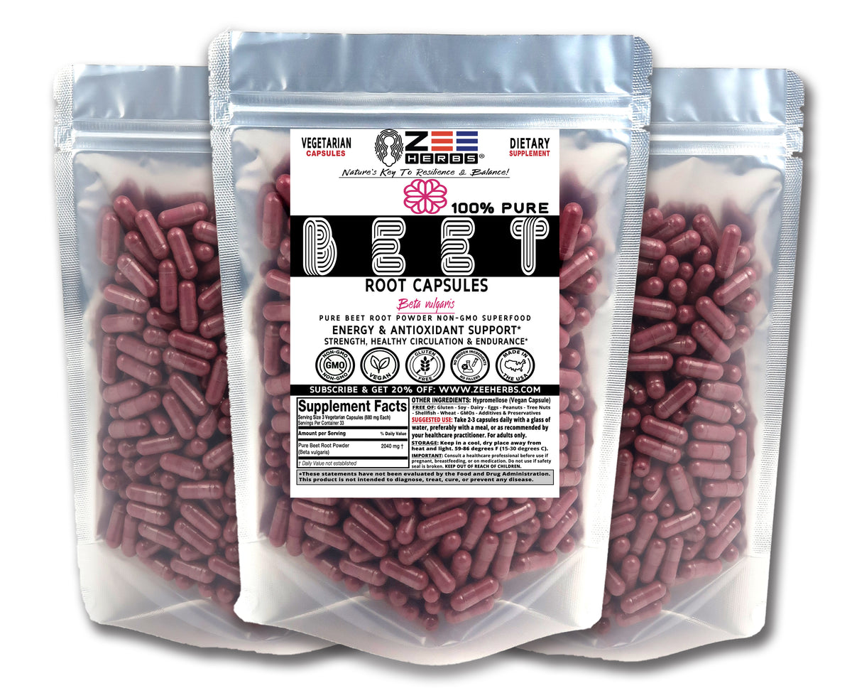 Beet Root Capsules 2040mg - Nutrient-Dense Superfood for Energy & Vitality
