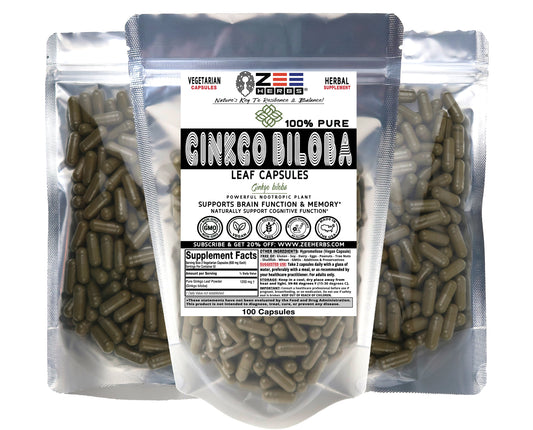 Ginkgo Biloba Leaf Capsules 1200mg | Pure Focus & Memory Support