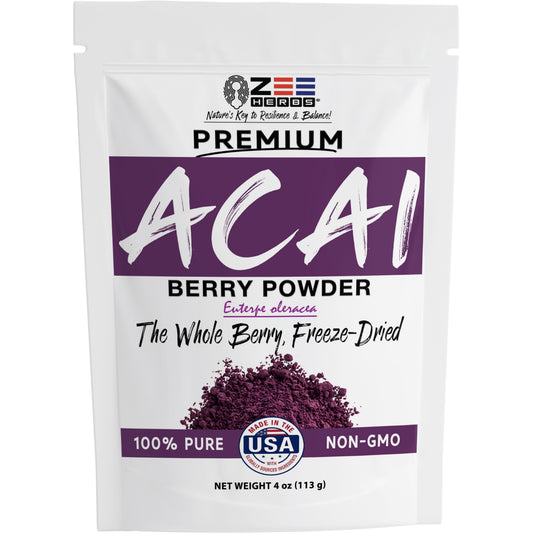 Freeze-Dried Acai Berry Powder - 100% Pure Whole Berry Superfood for Smoothies & Bowls