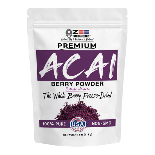 Freeze-Dried Acai Berry Powder - 100% Pure Whole Berry Superfood for Smoothies & Bowls