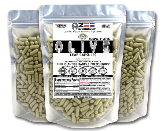 Olive Leaf Capsules 1200mg | Pure Oleuropein Immune & Heart Support