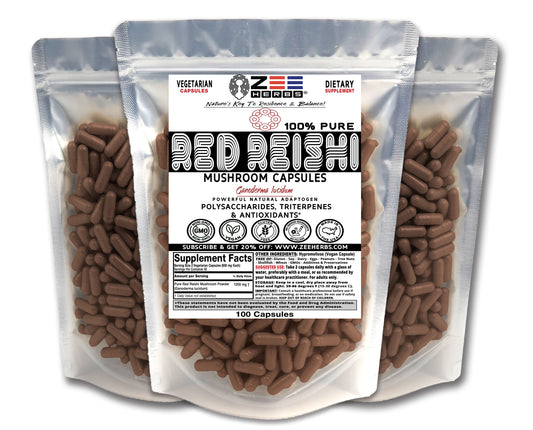 Red Reishi Mushroom Capsules 1200mg | Ganoderma Immune & Calm Support